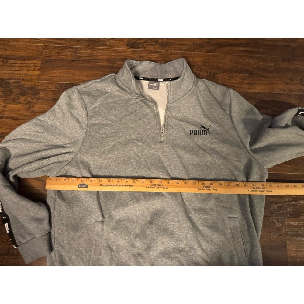 PUMA Men’s Gray Tracksuit Set 1/4 Zip Pullover Jogger Sweatpants Logo Sz:XXL - Picture 15 of 16